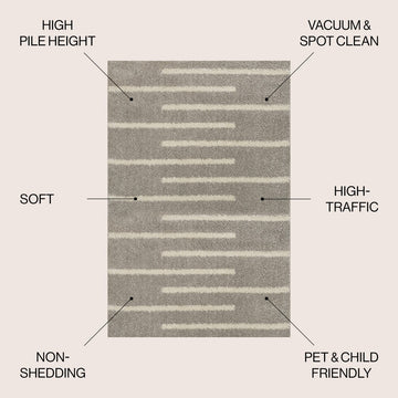 Alaro Berber Stripe Shag Area Rug